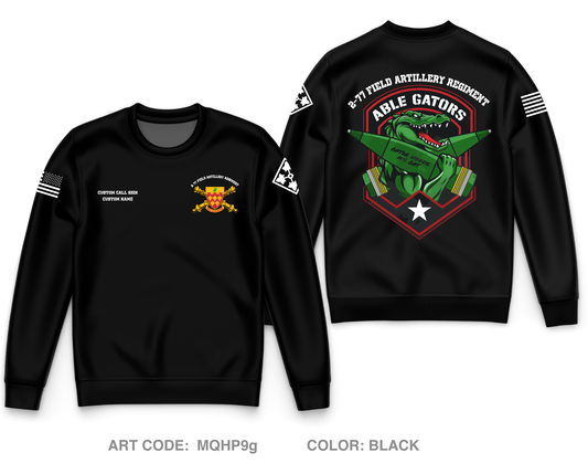 CUSTOM A BTRY 2-77 FA Core Men's Crewneck Performance Sweatshirt - MQHP9g