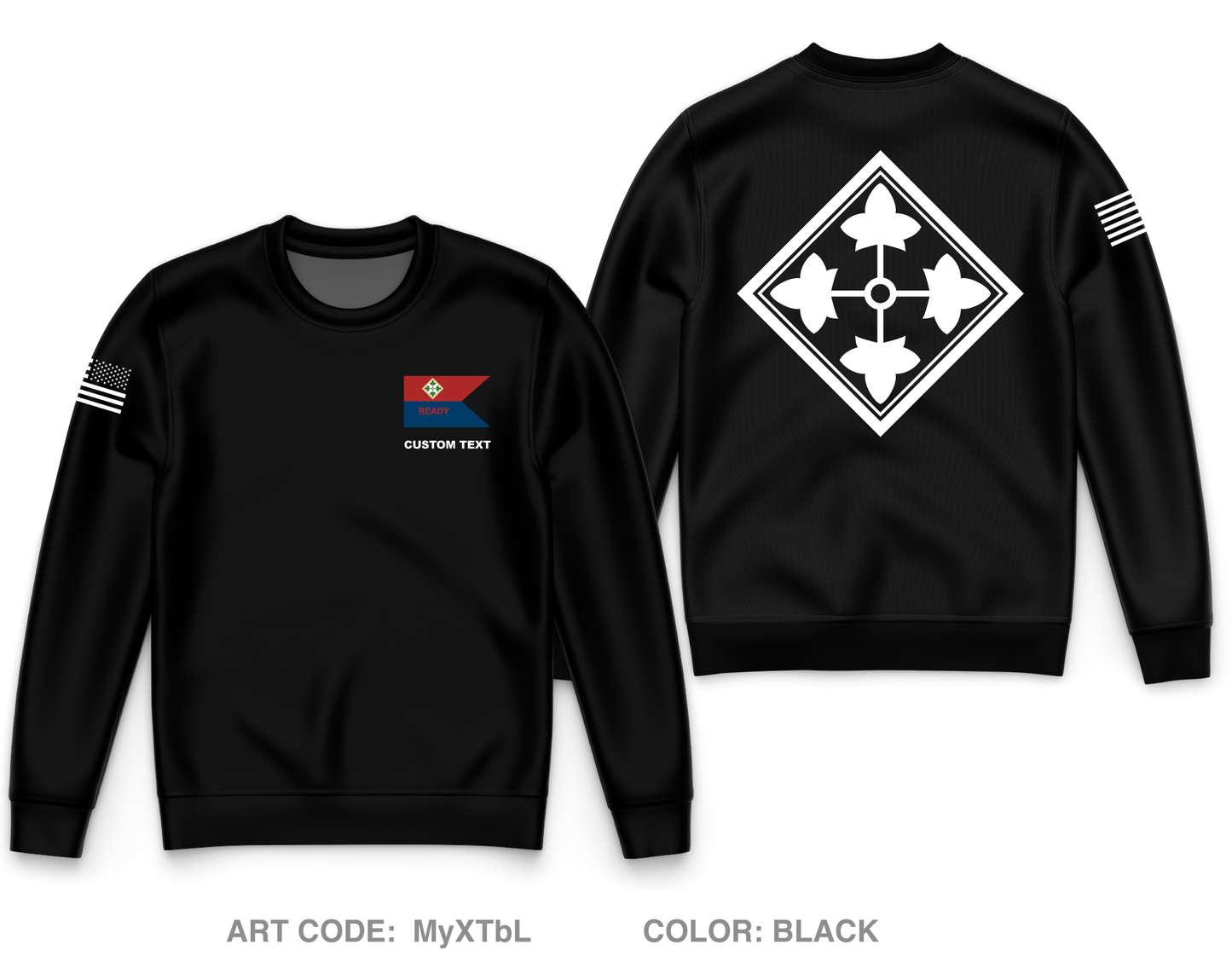 CUSTOM READY CO, HHBN, DIVARTY, 4ID Core Men's Crewneck Performance Sweatshirt - MyXTbL