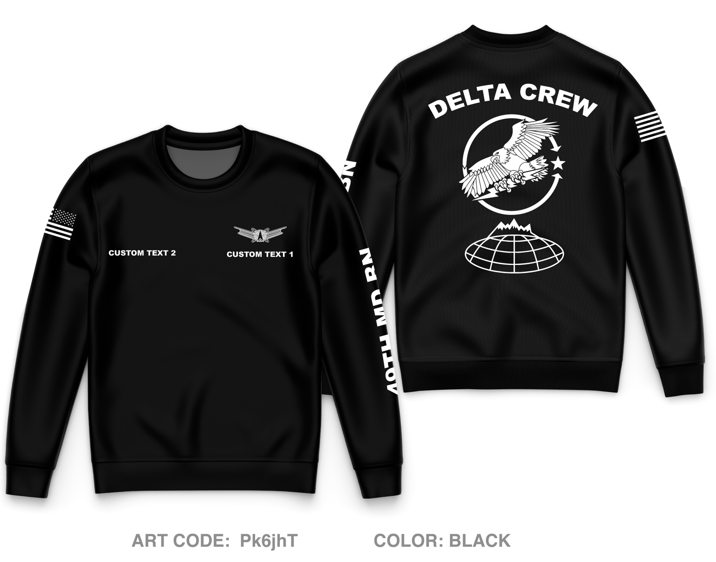 CUSTOM Delta Crew Core Men's Crewneck Performance Sweatshirt - Pk6jhT