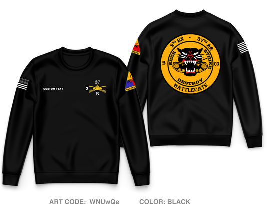 Custom Battlecat Co, 2-37 AR, 1|1 AD Core Men's Crewneck Performance Sweatshirt - WNUwQe