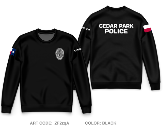 CUSTOM Cedar Park Police Department Core Men's Crewneck Performance Sweatshirt - ZF2zqA