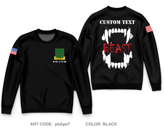 CUSTOM B Co, 4-70 AR Core Men's Crewneck Performance Sweatshirt - pbApeT