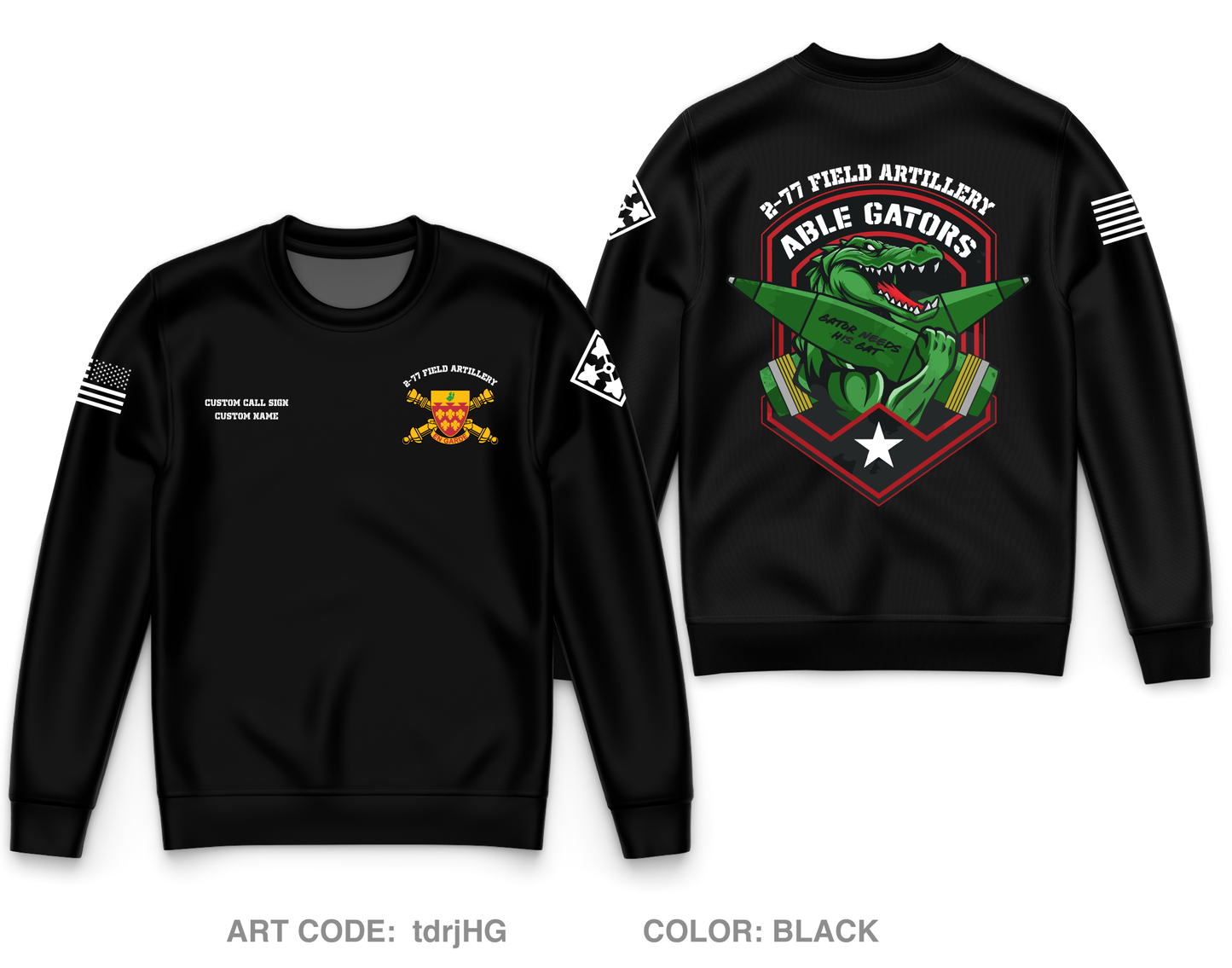 CUSTOM A BTRY 2-77 FA Core Men's Crewneck Performance Sweatshirt - tdrjHG