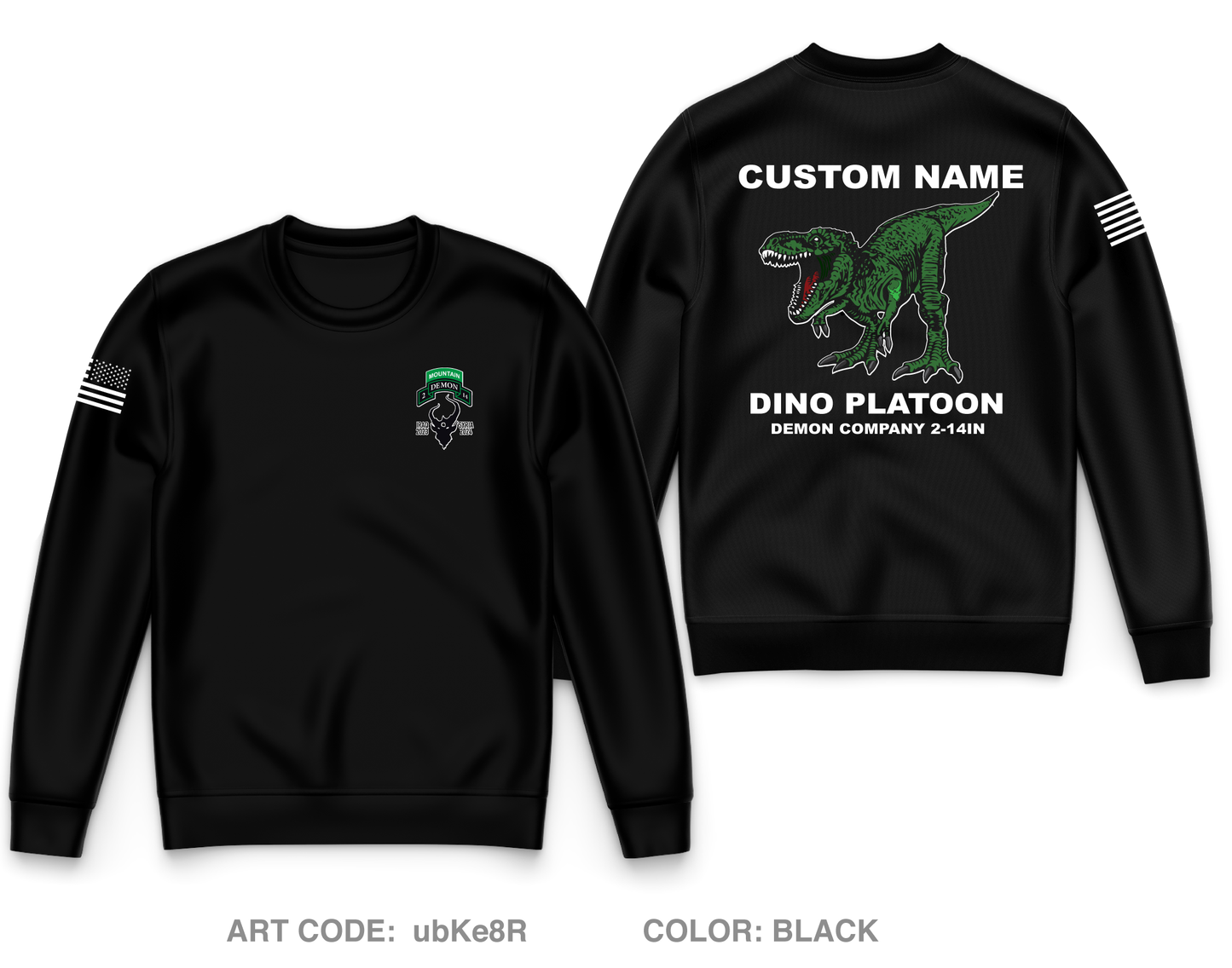 CUSTOM D Co, 2-14 IN, GLOC 2 Core Men's Crewneck Performance Sweatshirt - ubKe8R