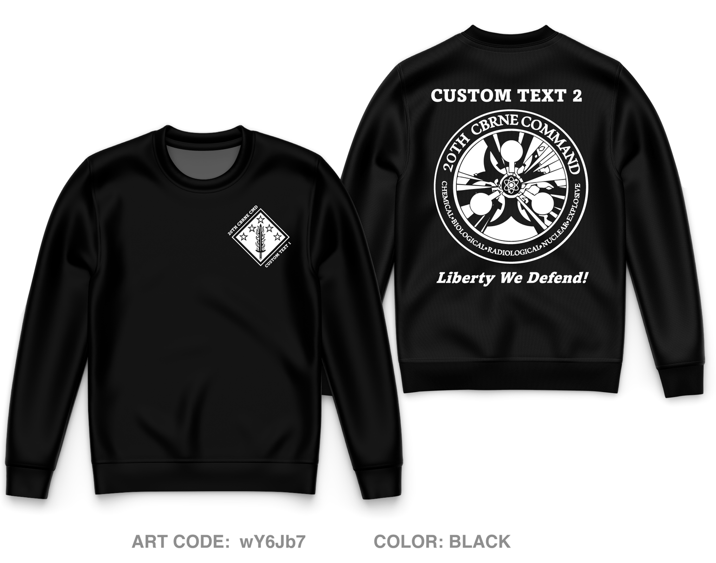 CUSTOM 20th CBRNE Command - Command Group Core Men's Crewneck Performance Sweatshirt - wY6Jb7