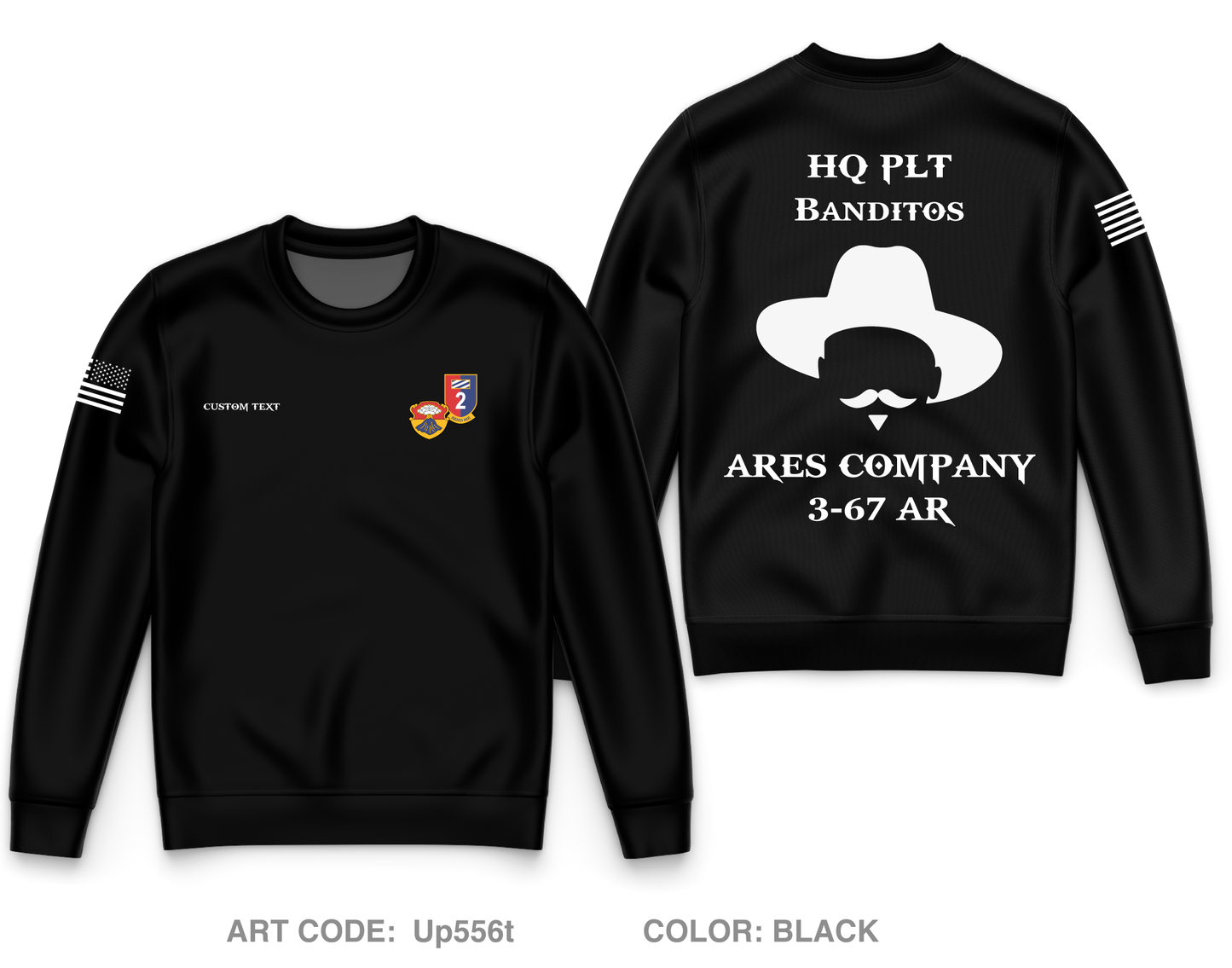 Custom A CO. 3-67 AR Core Men's Crewneck Performance Sweatshirt - Up556t