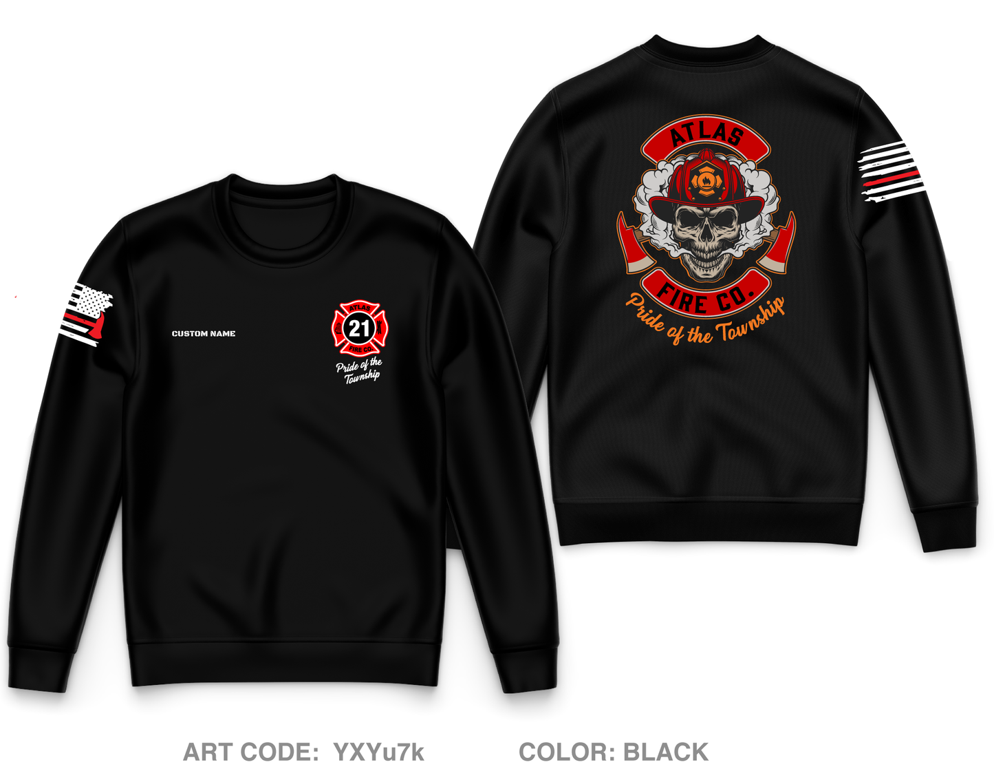CUSTOM Atlas Fire Co. Core Men's Crewneck Performance Sweatshirt - YXYu7k