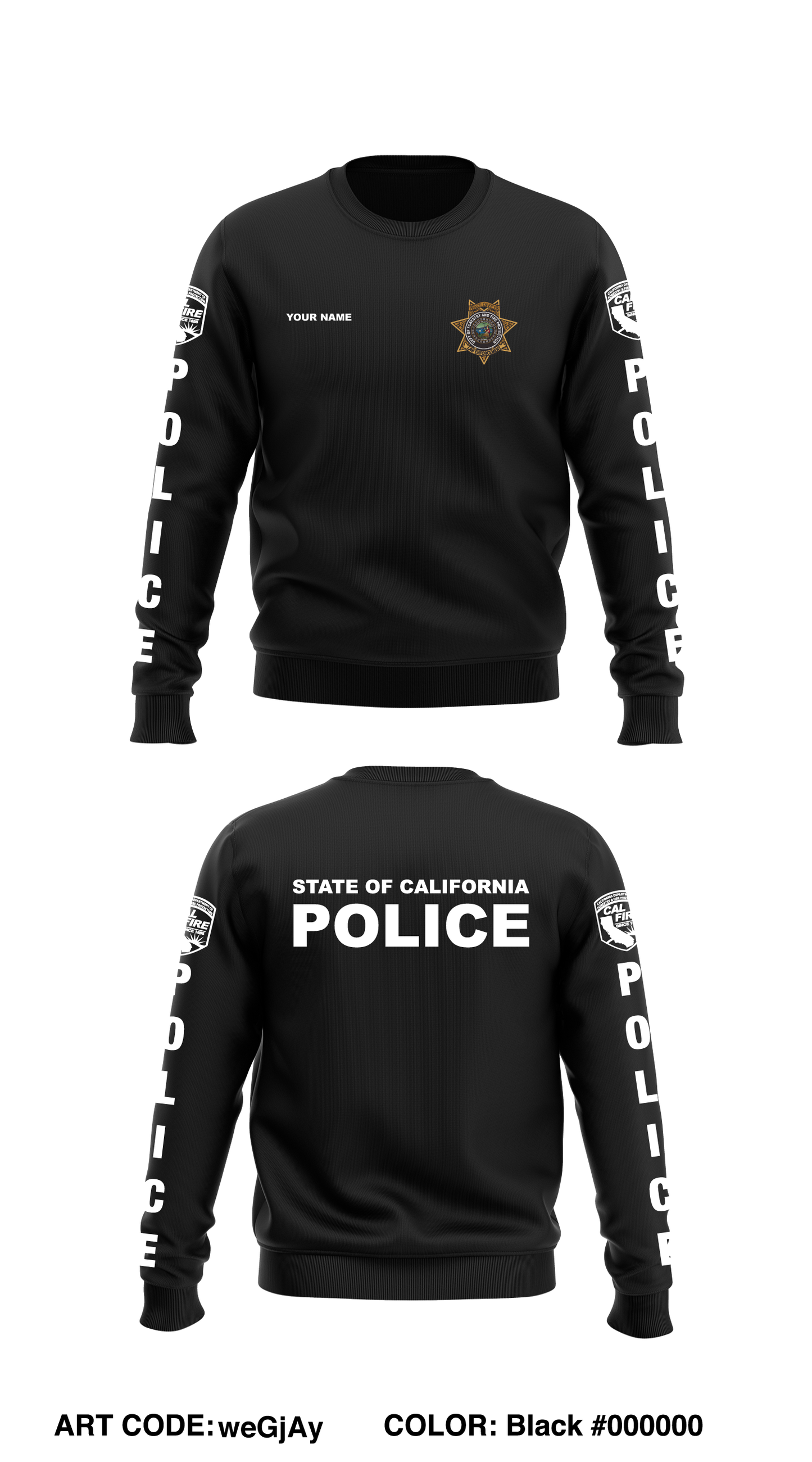 Custom CAL FIRE LAW ENFORCEMENT TRAINING Store 1 Core Men's Crewneck Performance Sweatshirt - weGjAy