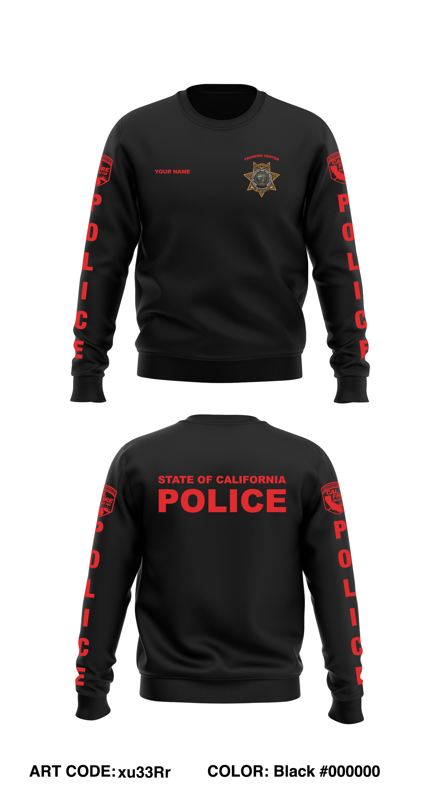 Custom CAL FIRE LAW ENFORCEMENT TRAINING Store 1 Core Men's Crewneck Performance Sweatshirt - xu33Rr