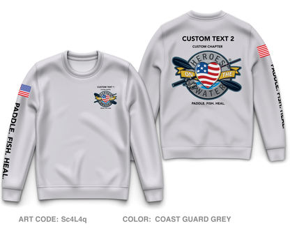 CUSTOM Heroes on the Water National Core Men's Crewneck Performance Sweatshirt
