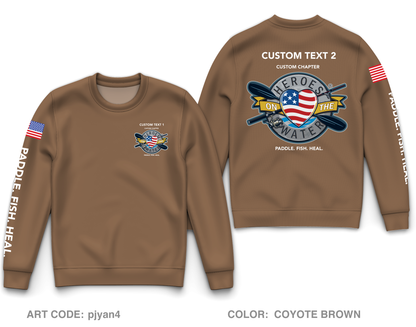 CUSTOM Heroes on the Water National Core Men's Crewneck Performance Sweatshirt