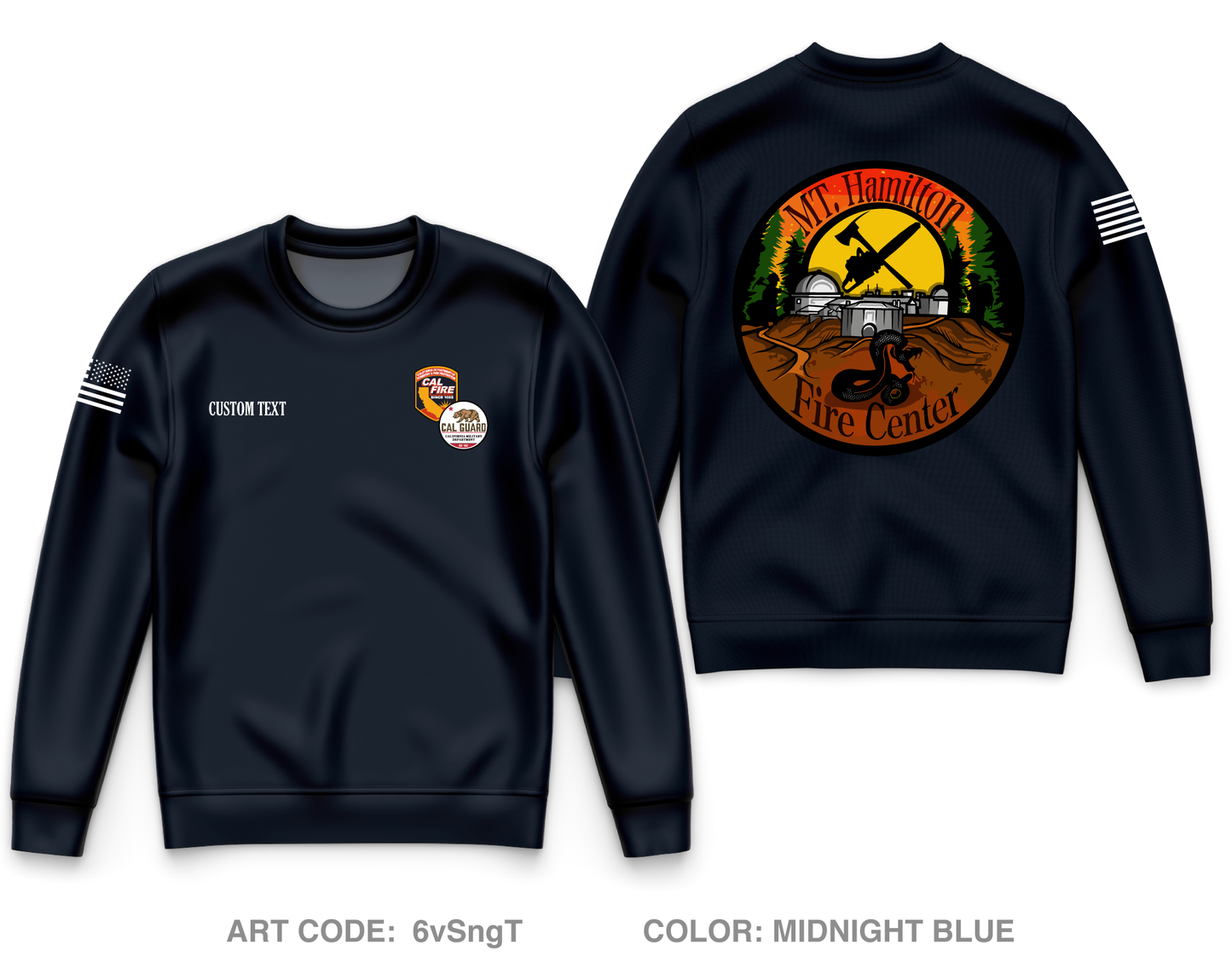 CUSTOM Mount Hamilton Fire Center Core Men's Crewneck Performance Sweatshirt - 6vSngT