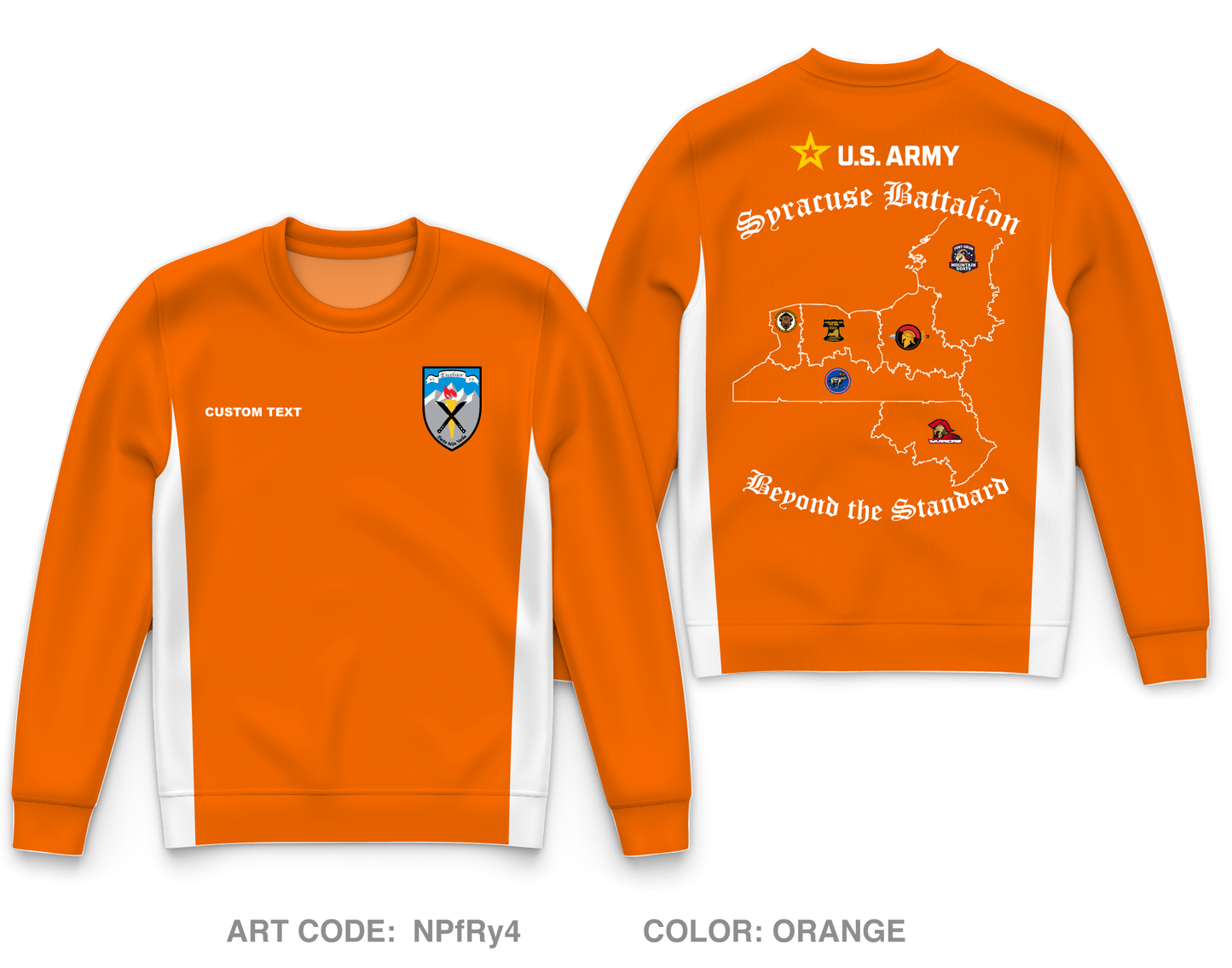 CUSTOM Syracuse Recruiting Battalion Core Men's Crewneck Performance Sweatshirt - NPfRy4