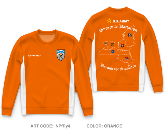 CUSTOM Syracuse Recruiting Battalion Core Men's Crewneck Performance Sweatshirt - NPfRy4