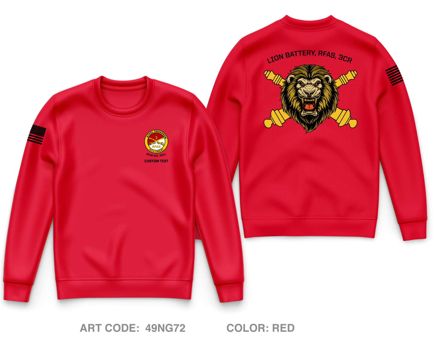 CUSTOM Lion Battery, RFAS, 3CR Core Men's Crewneck Performance Sweatshirt - 49NG72