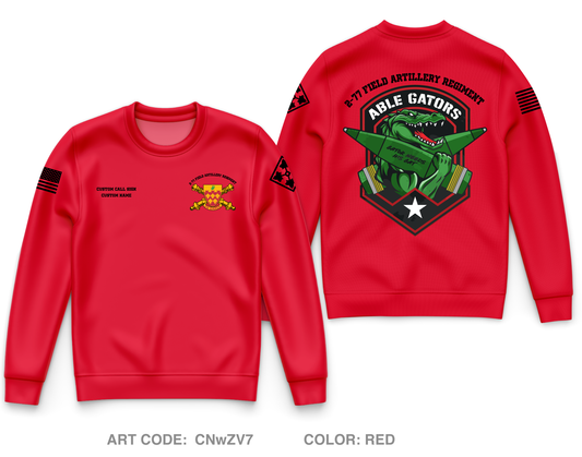 CUSTOM A BTRY 2-77 FA Core Men's Crewneck Performance Sweatshirt - CNwZV7