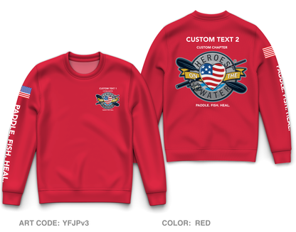 CUSTOM Heroes on the Water National Core Men's Crewneck Performance Sweatshirt