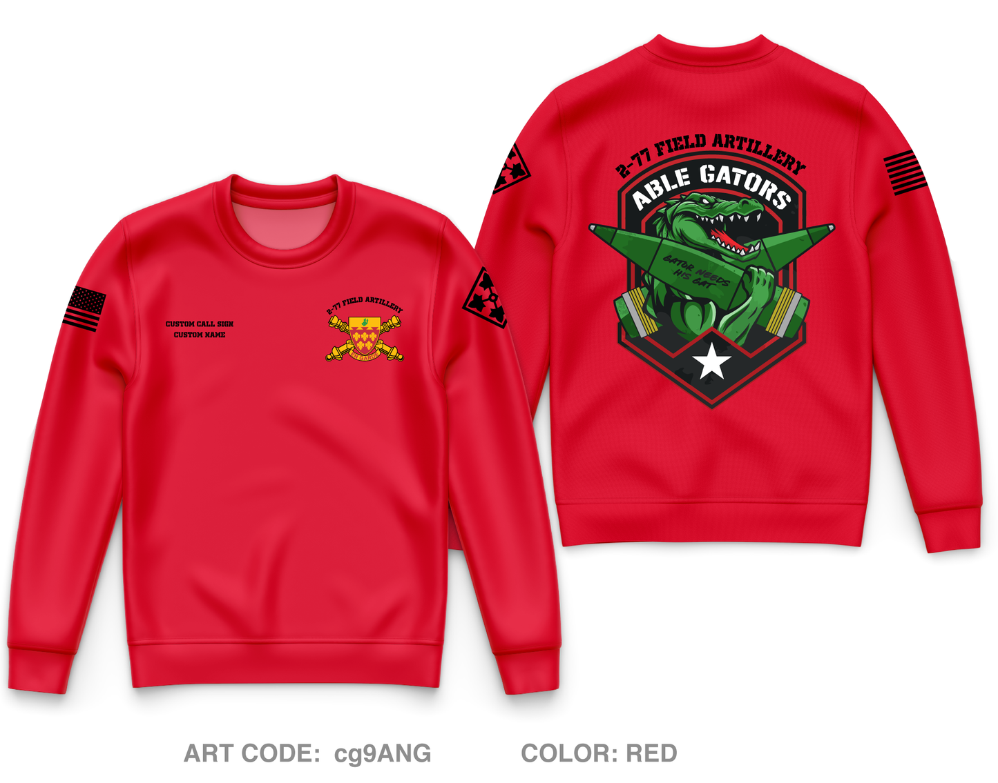 CUSTOM A BTRY 2-77 FA Core Men's Crewneck Performance Sweatshirt - cg9ANG