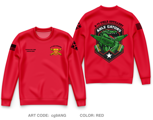 CUSTOM A BTRY 2-77 FA Core Men's Crewneck Performance Sweatshirt - cg9ANG