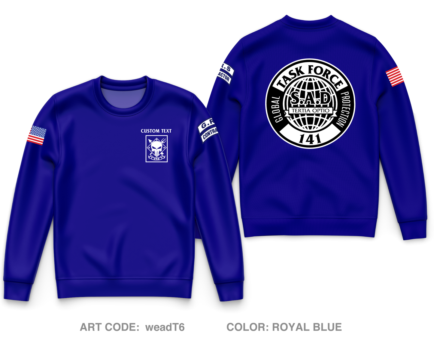 CUSTOM S.A.D. Task Force 141 Core Men's Crewneck Performance Sweatshirt - weadT6