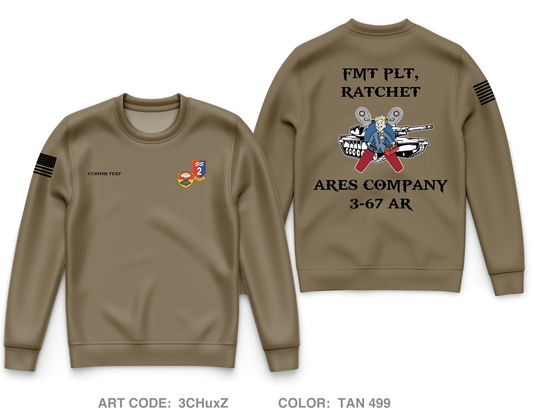 Custom A CO. 3-67 AR Core Men's Crewneck Performance Sweatshirt - 3CHuxZ