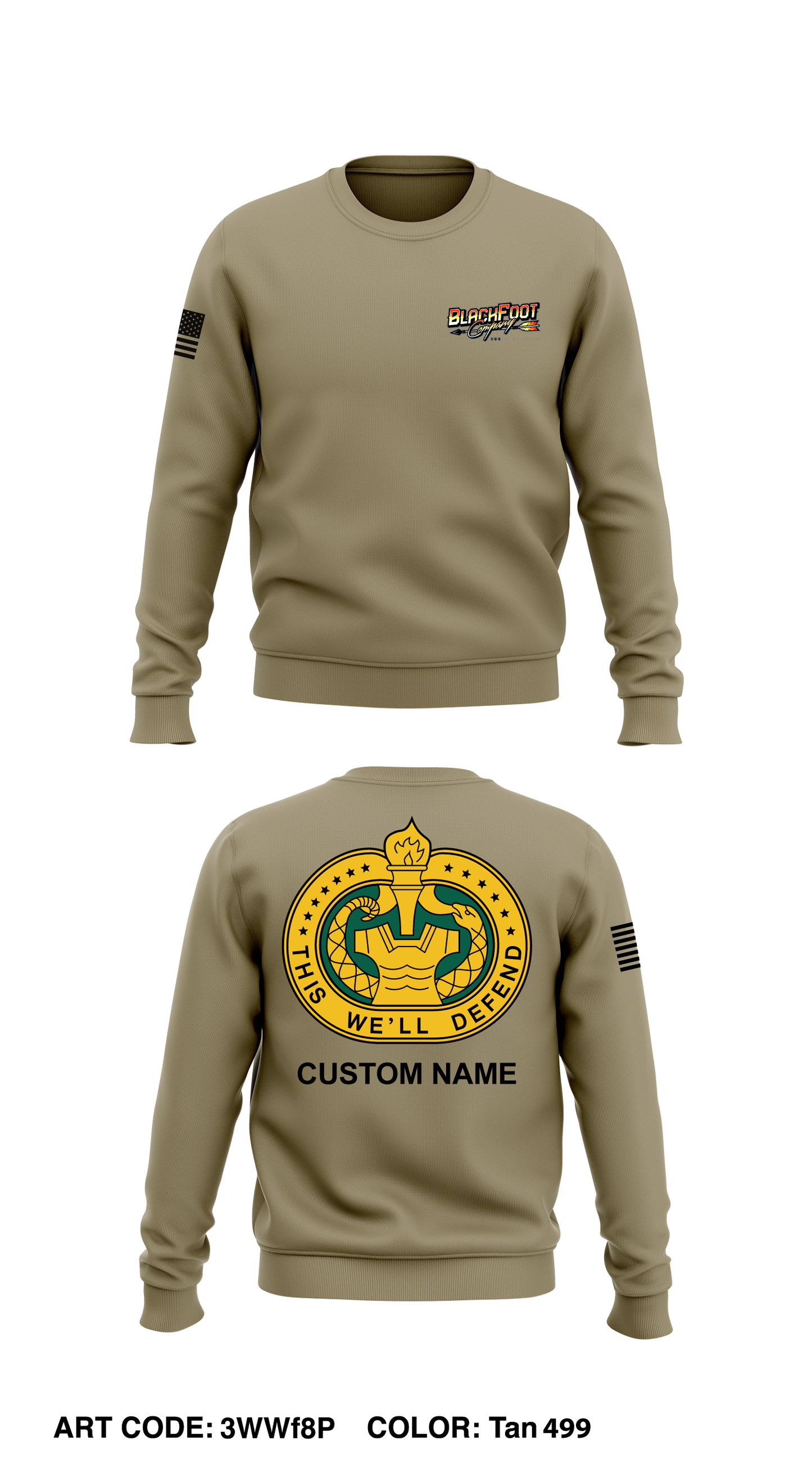 CUSTOM B Co 309th MI BN DS Core Men's Crewneck Performance Sweatshirt - 3WWf8P