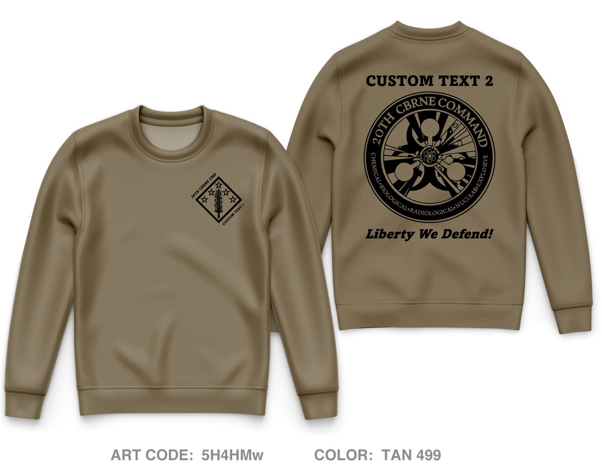 CUSTOM 20th CBRNE Command - Command Group Core Men's Crewneck Performance Sweatshirt - 5H4HMw