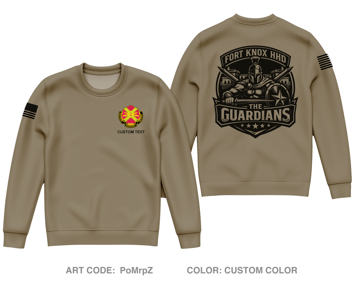 CUSTOM HHD USAG Fort Knox Core Men's Crewneck Performance Sweatshirt - PoMrpZ