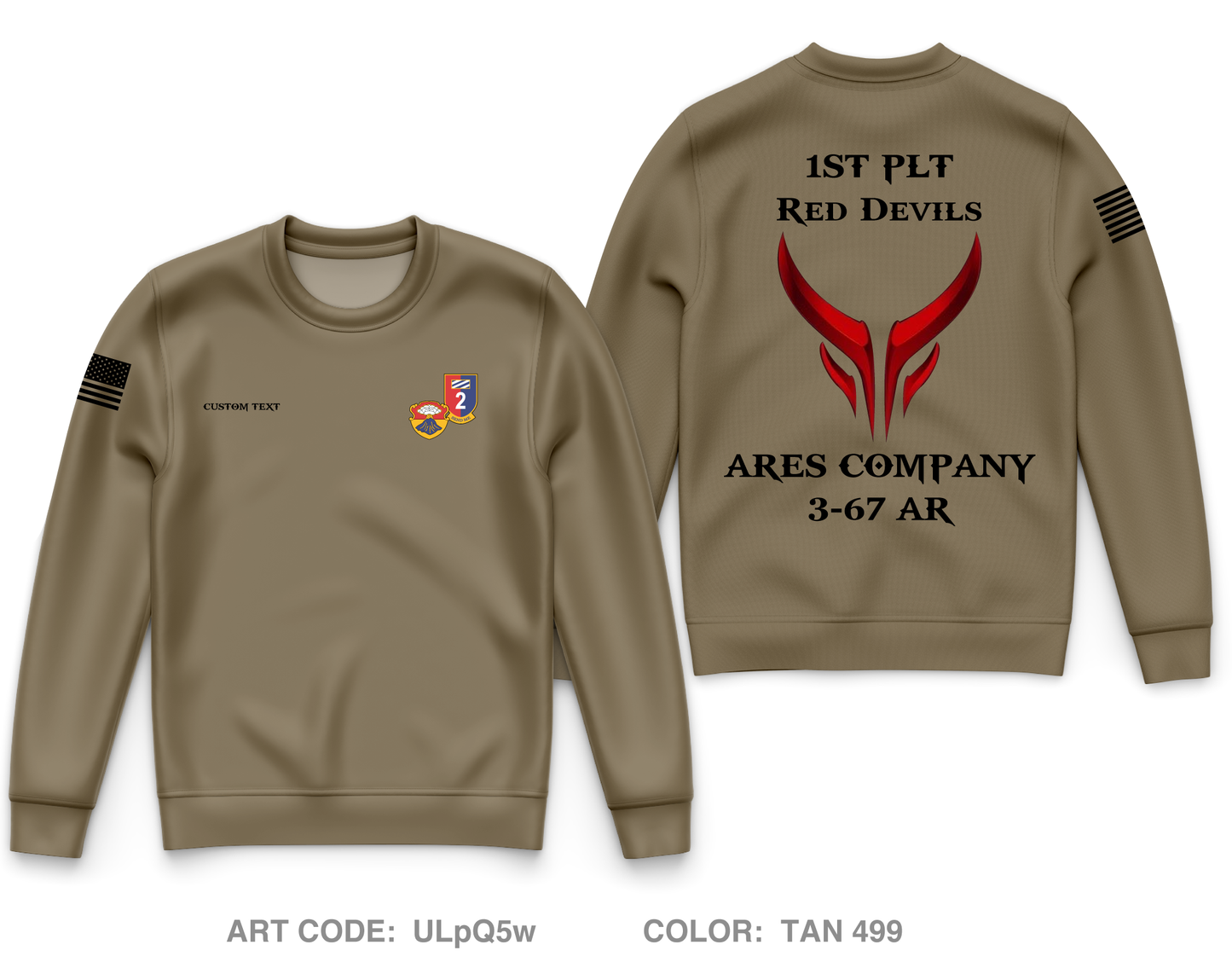 Custom A CO. 3-67 AR Core Men's Crewneck Performance Sweatshirt - ULpQ5w