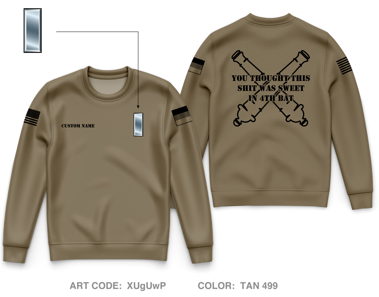 CUSTOM B-Btry 4-133 FAR Core Men's Crewneck Performance Sweatshirt