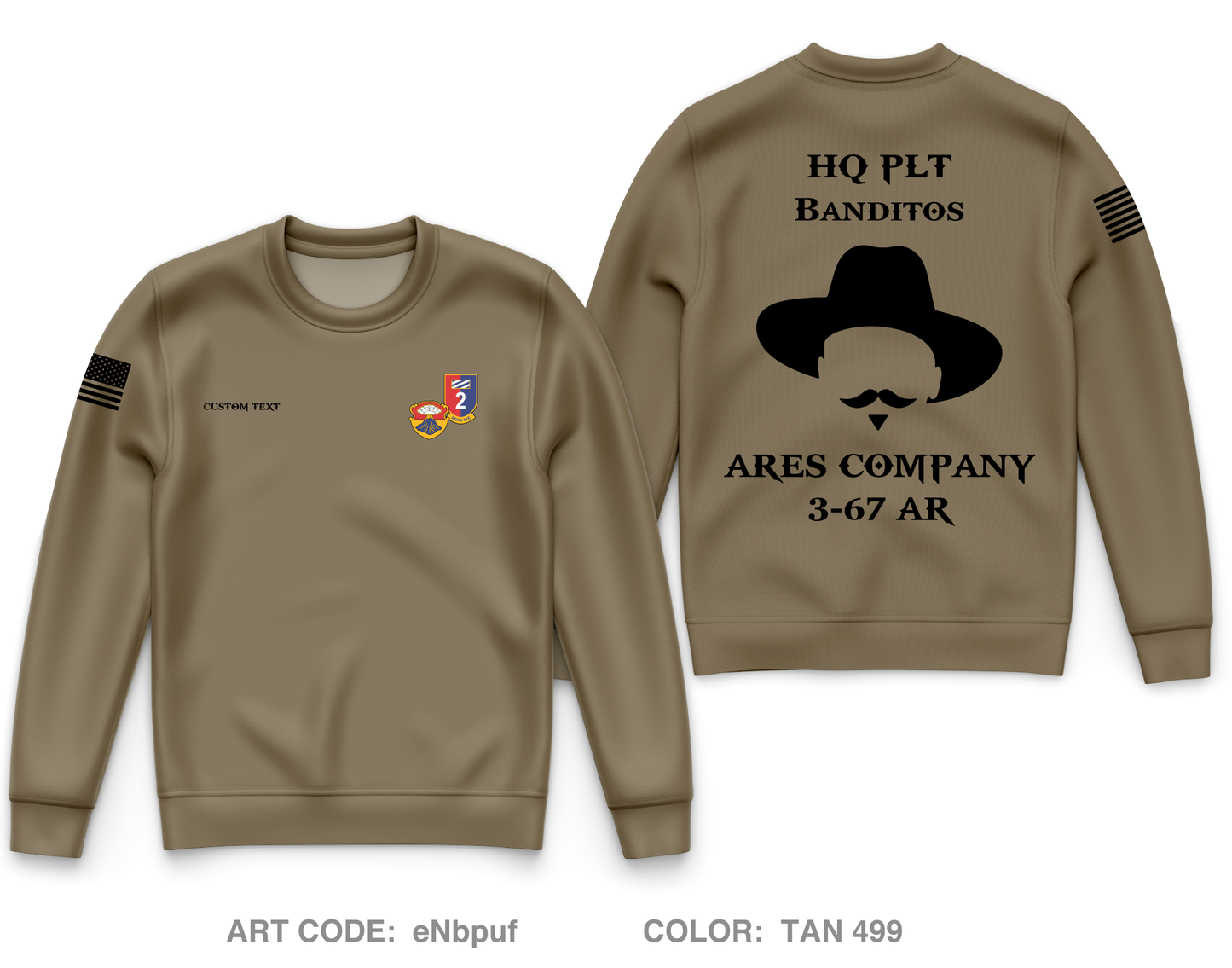 Custom A CO. 3-67 AR Core Men's Crewneck Performance Sweatshirt - eNbpuf