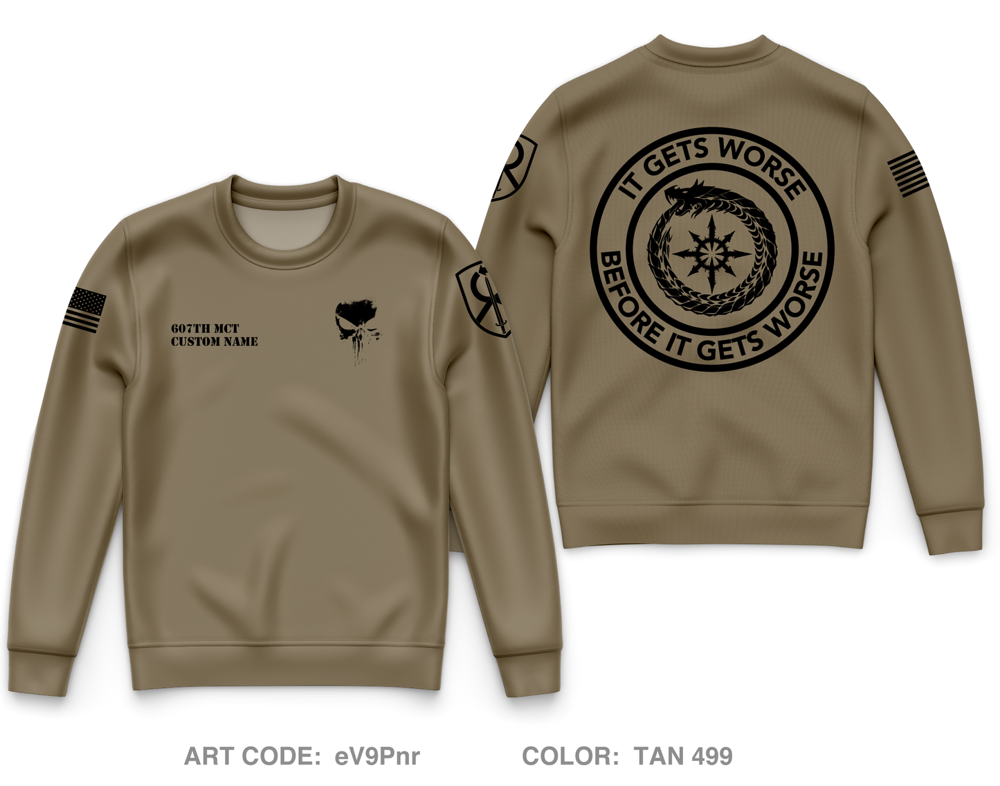 Custom 607th MCT Core Men's Crewneck Performance Sweatshirt - eV9Pnr