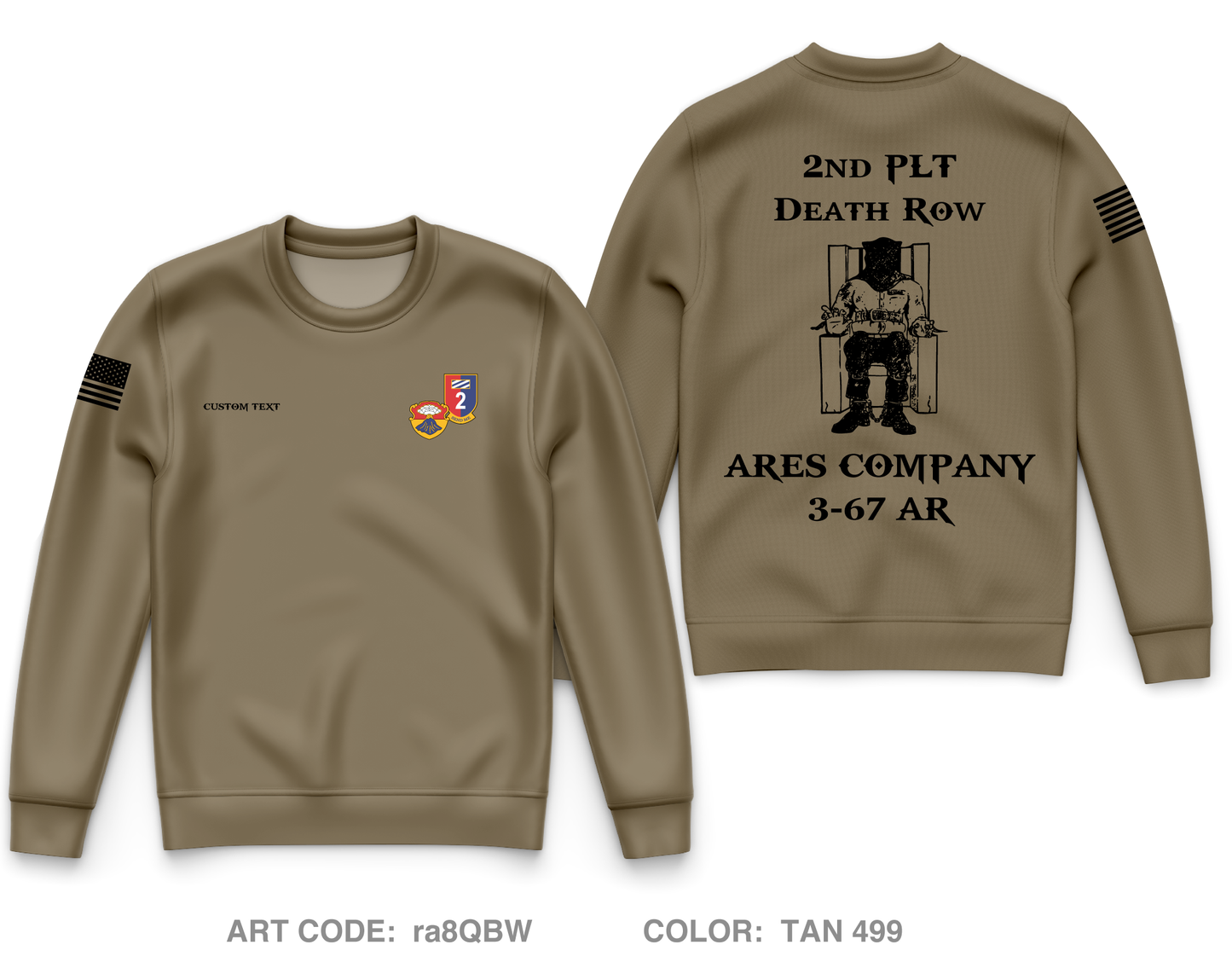 Custom A CO. 3-67 AR Core Men's Crewneck Performance Sweatshirt - ra8QBW