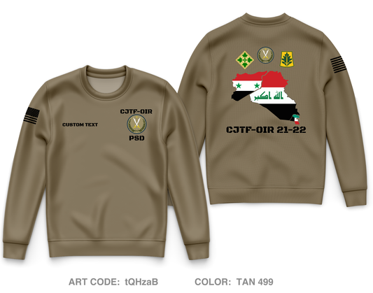 CUSTOM CJTF-OIR 333rd MP PSD Core Men's Crewneck Performance Sweatshirt - tQHzaB
