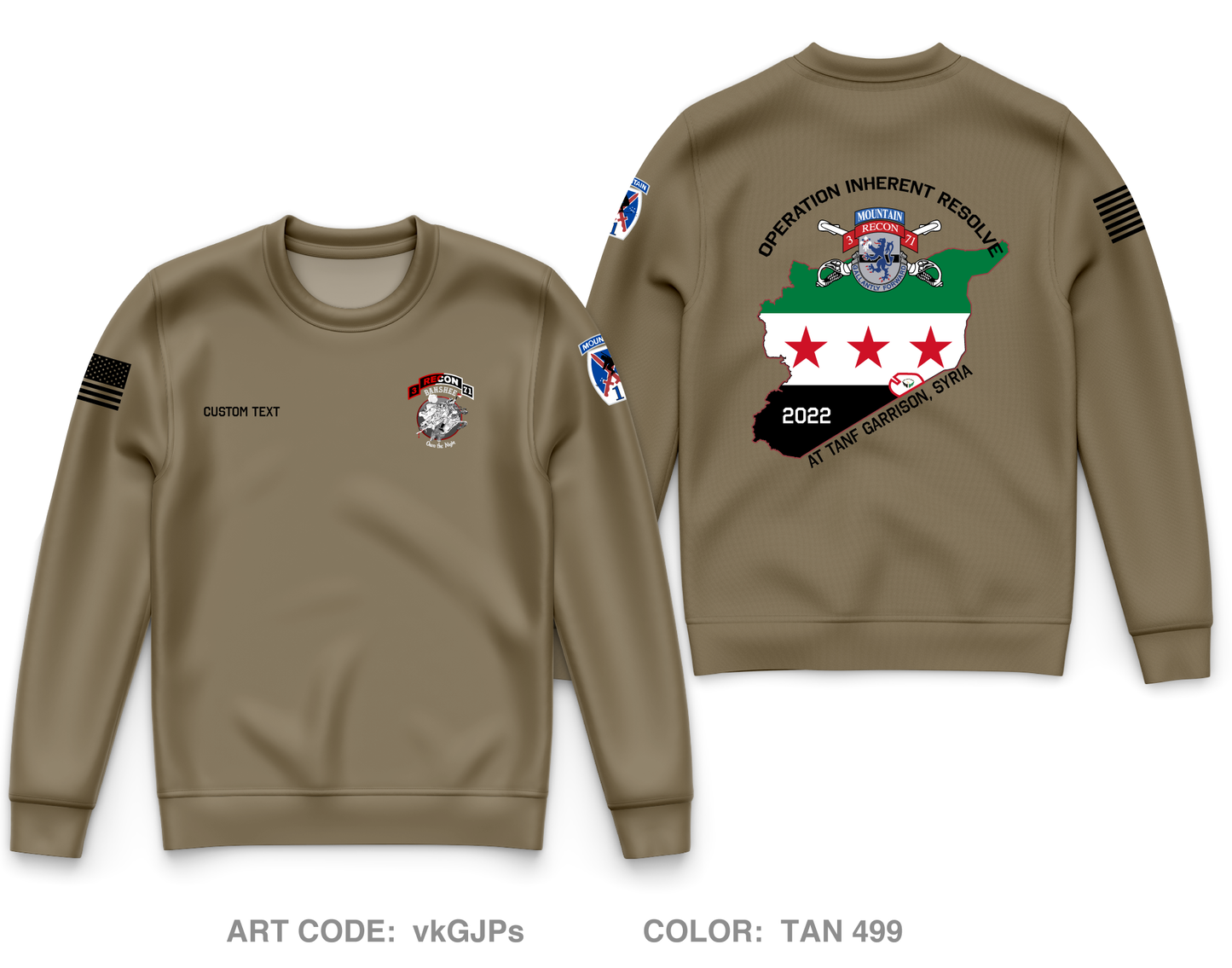 Custom B-TRP, 3-71 Cav, 1BCT Core Men's Crewneck Performance Sweatshirt - vkGJPs