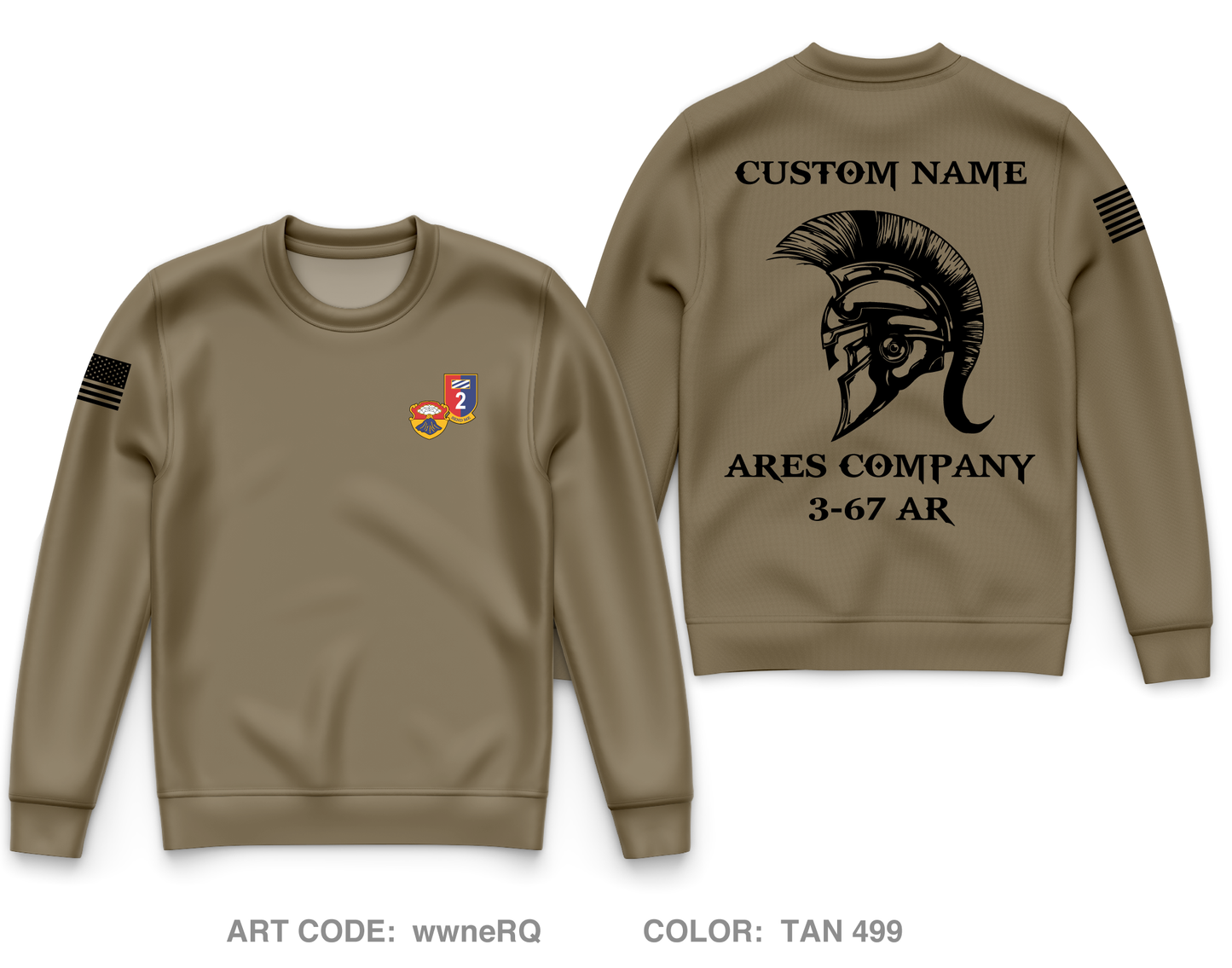 Custom A CO. 3-67 AR Core Men's Crewneck Performance Sweatshirt - wwneRQ