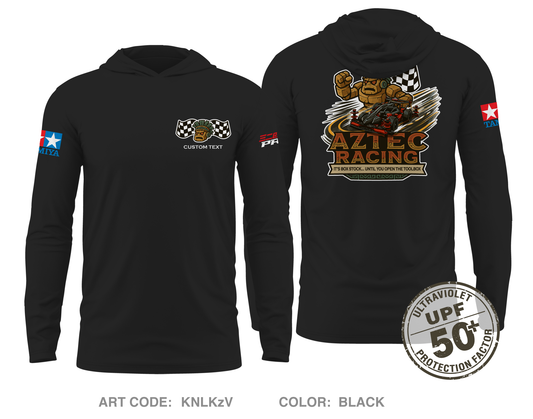 CUSTOM Aztec Racing Core Men's UPF 50+ Hooded Performance LS Tee - KNLKzV