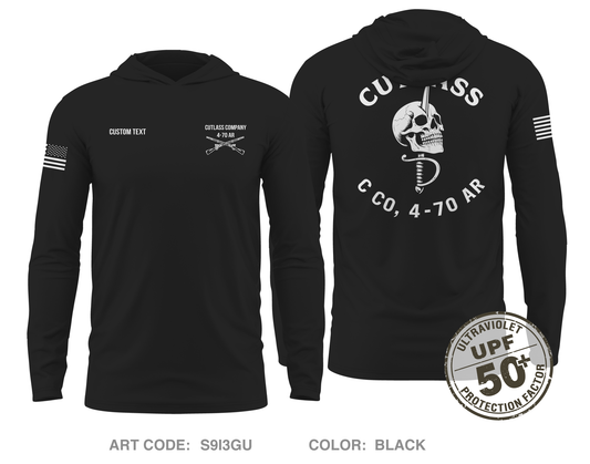CUSTOM Cutlass Company, 4-70 AR Core Men's UPF 50+ Hooded Performance LS Tee - S9I3GU