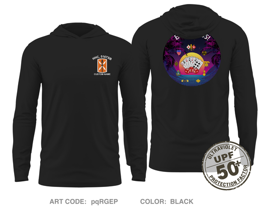 CUSTOM HHC, 516th Theater Signal Brigade Core Men's UPF 50+ Hooded Performance LS Tee - pqRGEP