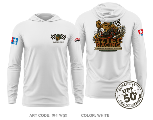 CUSTOM Aztec Racing Core Men's UPF 50+ Hooded Performance LS Tee - 9RTWg2