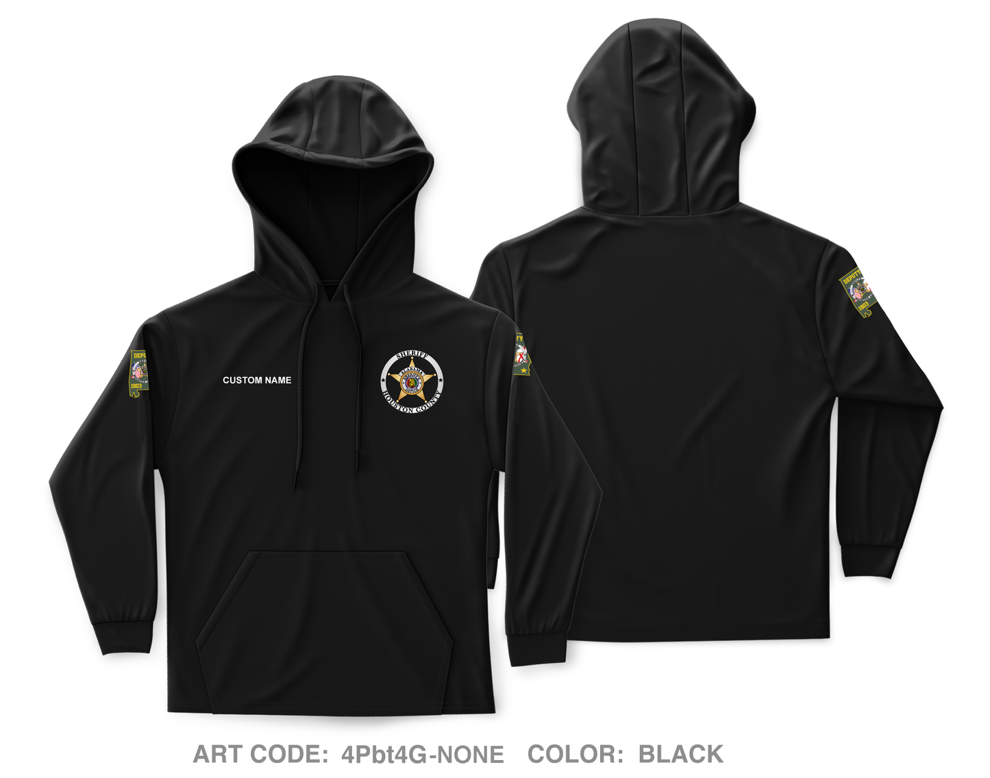 CUSTOM Houston County Sheriffs Department Core Men's Hooded Performance Sweatshirt - 4Pbt4G_NONE