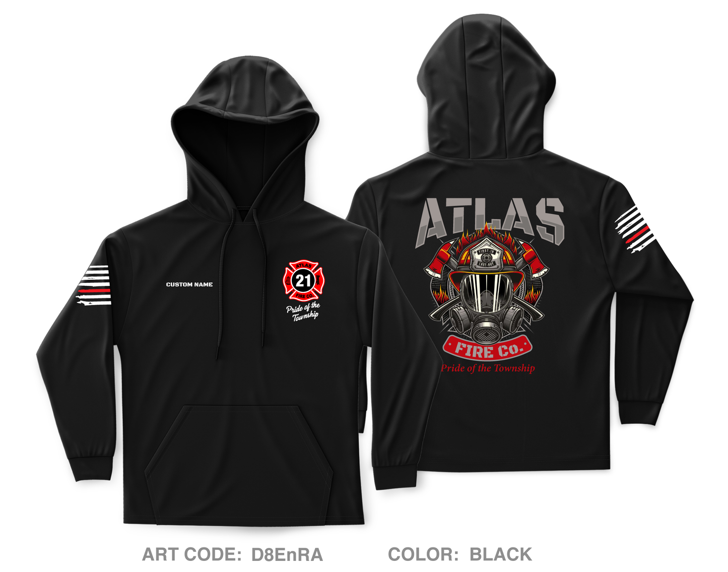 CUSTOM Atlas Fire Co. Core Men's Hooded Performance Sweatshirt - D8EnRA