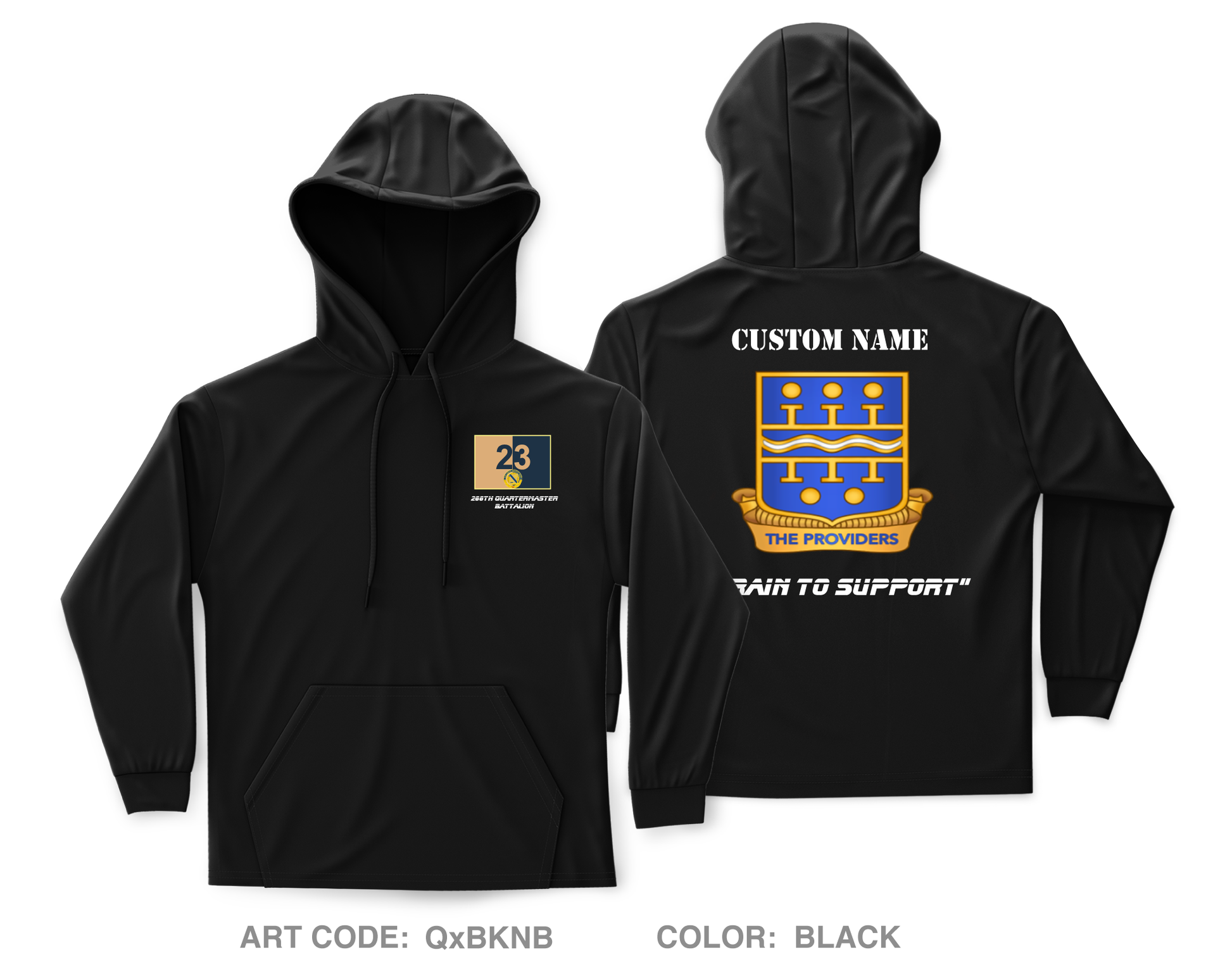 CUSTOM 266th Quartermaster Battalion Core Men's Hooded Performance Swe ...