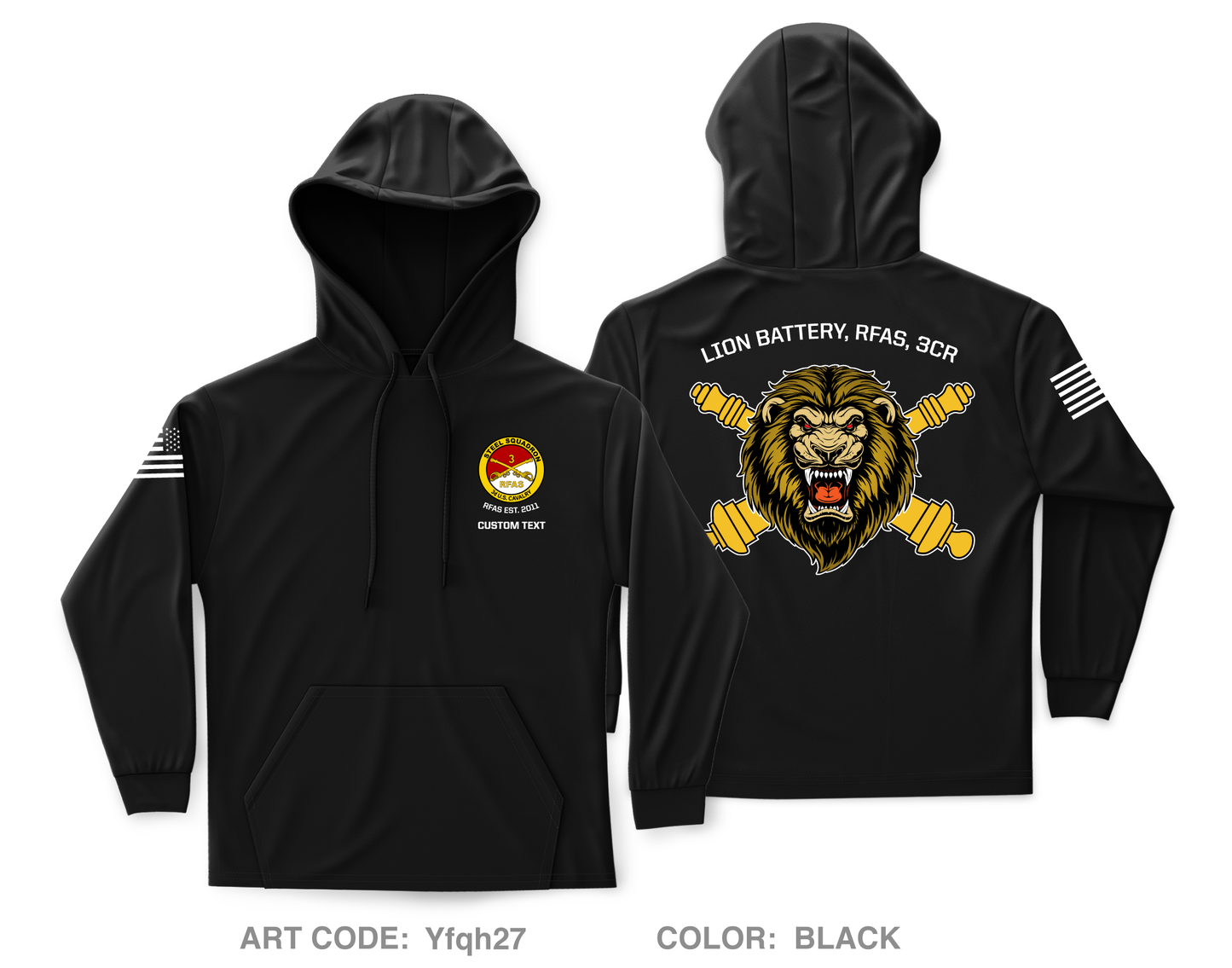 CUSTOM Lion Battery, RFAS, 3CR Core Men's Hooded Performance Sweatshirt - Yfqh27