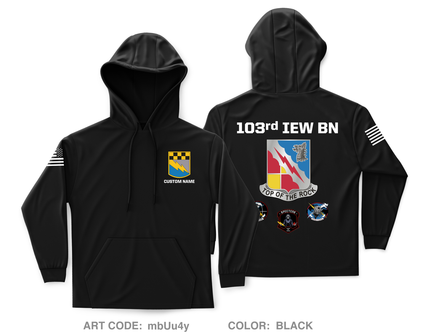 CUSTOM 103rd IEW MI Core Men's Hooded Performance Sweatshirt - mbUu4y