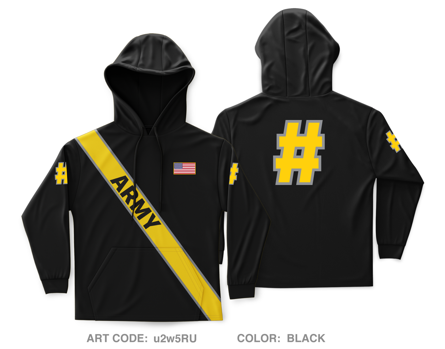 CUSTOM Army Polo Club Core Men's Hooded Performance Sweatshirt - u2w5RU