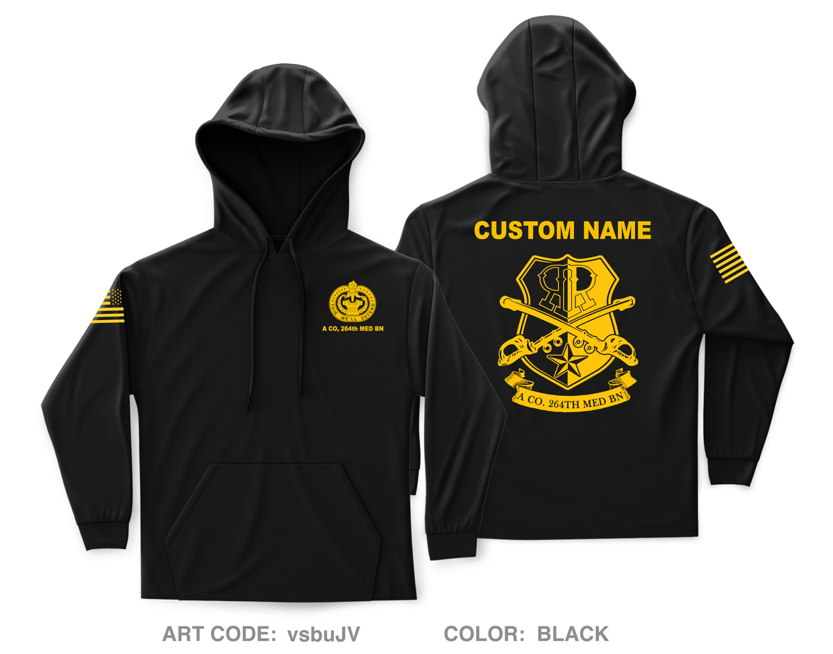 Custom A CO, 264th MED BN Core Men's Hooded Performance Sweatshirt - vsbuJV