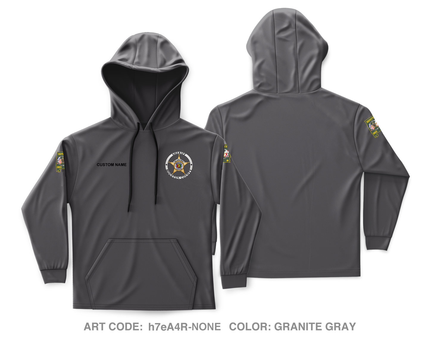 CUSTOM Houston County Sheriffs Department Core Men's Hooded Performance Sweatshirt - h7eA4R_NONE