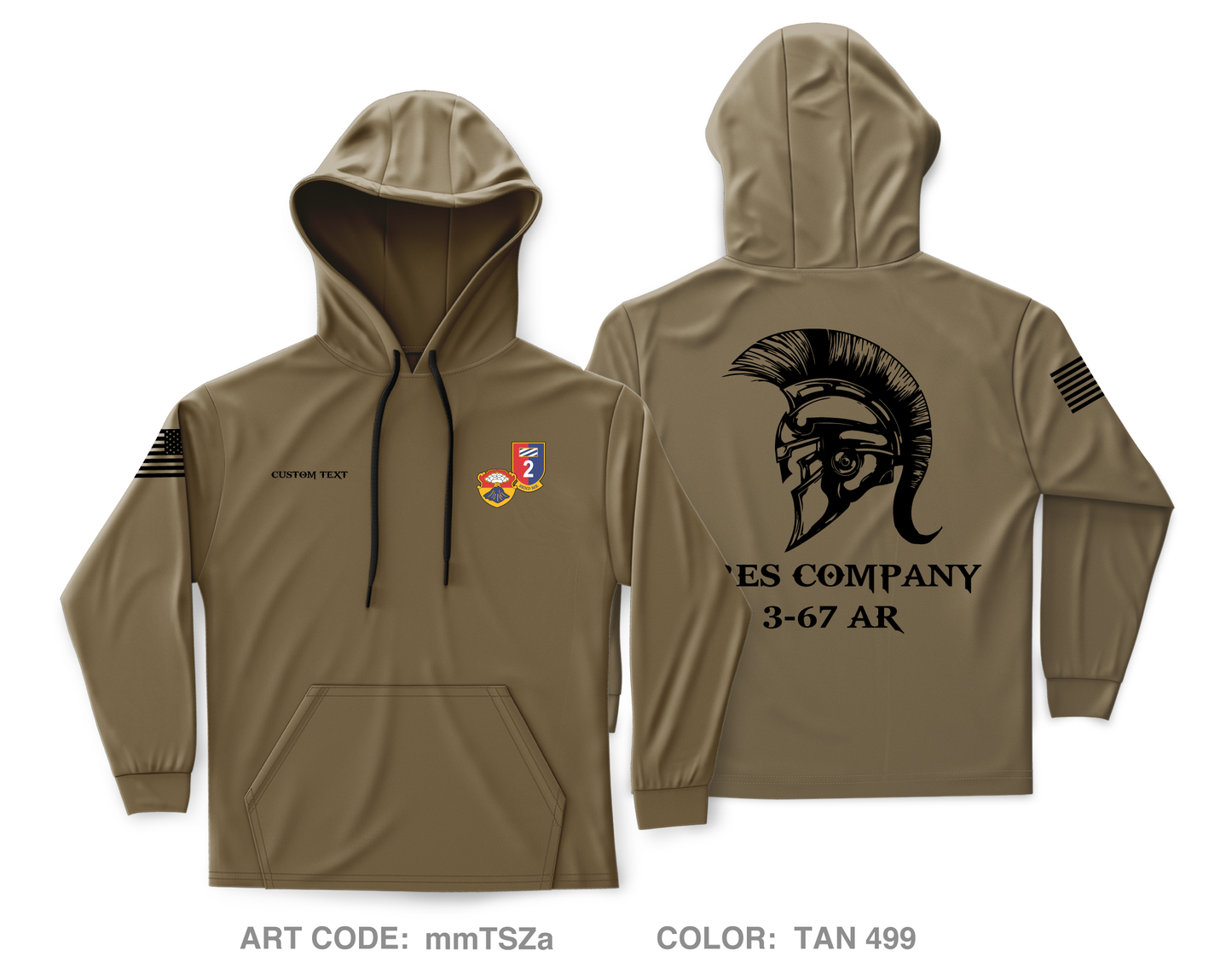 Custom A CO. 3-67 AR Core Men's Hooded Performance Sweatshirt - mmTSZa