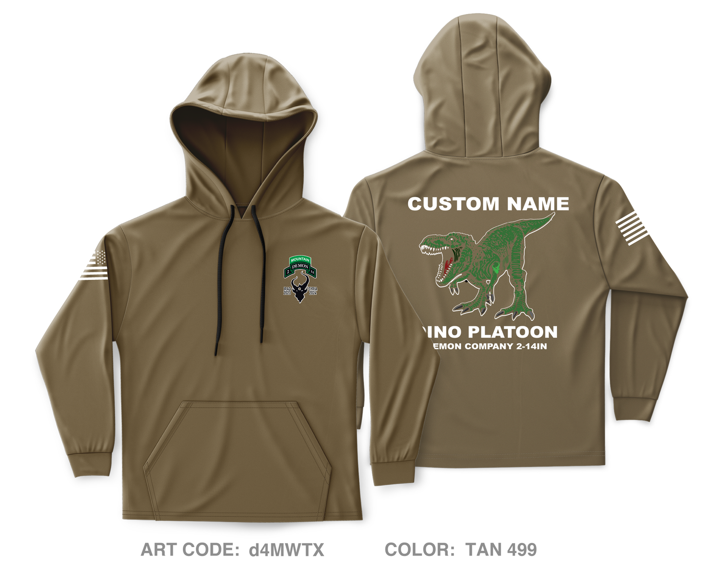 CUSTOM D Co, 2-14 IN, GLOC 2 Core Men's Hooded Performance Sweatshirt - d4MWTX